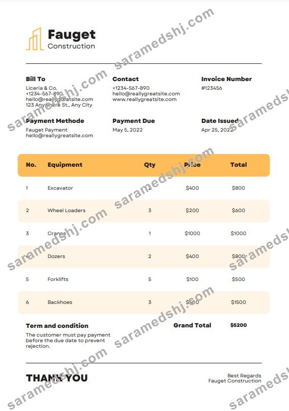 Construction Invoice Template